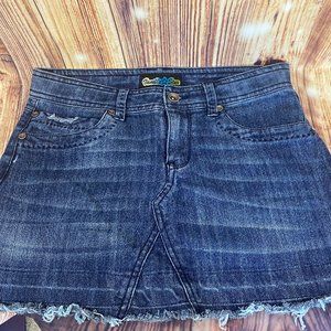 Jean Skirt with Frayed Details